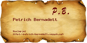 Petrich Bernadett névjegykártya